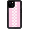 Pink Checkerboard iPhone 15 Plus Waterproof Case