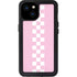Pink Checkerboard iPhone 15 Plus Waterproof Case