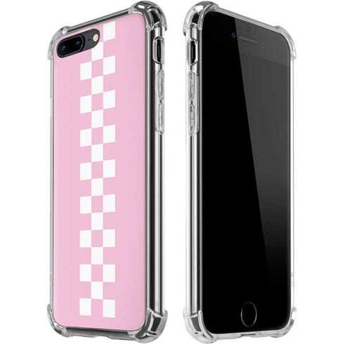Pink Checkerboard iPhone 7/8 Plus Clear Case