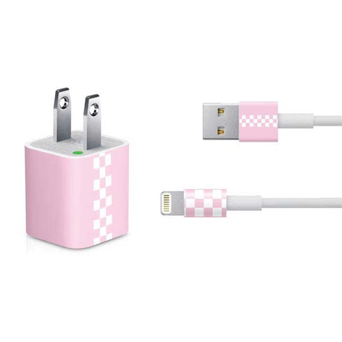 Pink Checkerboard iPhone Charger (5W USB) Skin