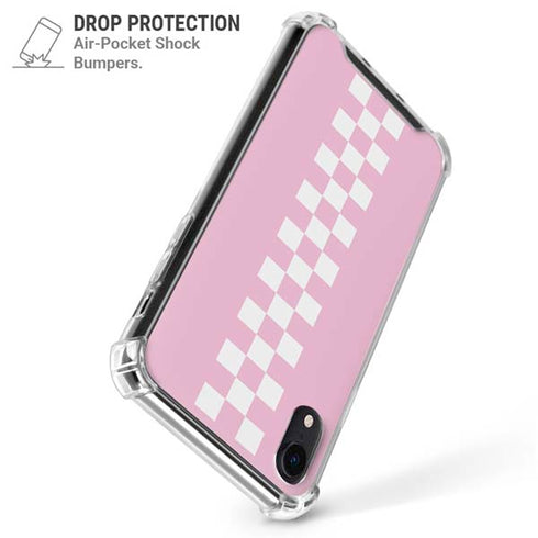 Pink Checkerboard iPhone XR Clear Case