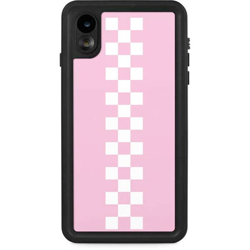 Pink Checkerboard iPhone XR Waterproof Case