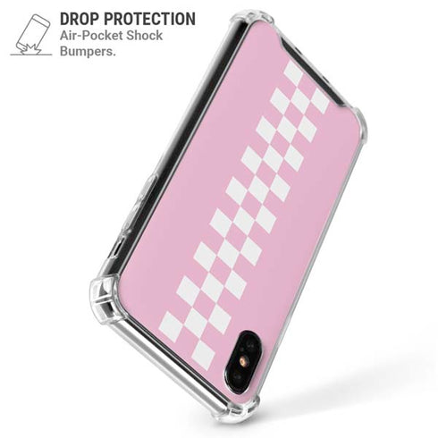 Pink Checkerboard iPhone XS Max Clear Case