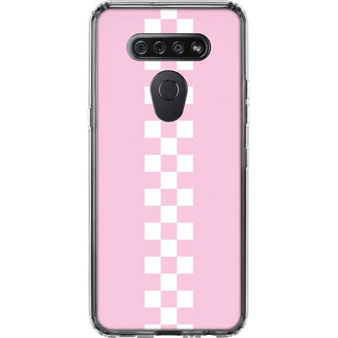 Pink Checkerboard LG K51/Q51 Clear Case
