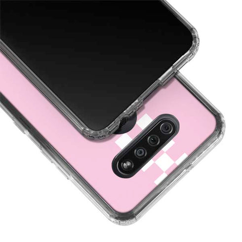 Pink Checkerboard LG K51/Q51 Clear Case