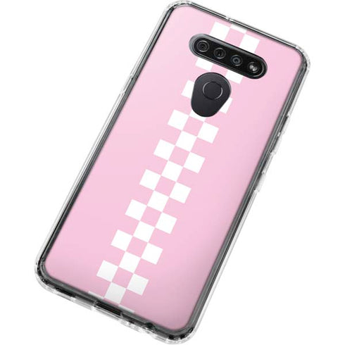 Pink Checkerboard LG K51/Q51 Clear Case