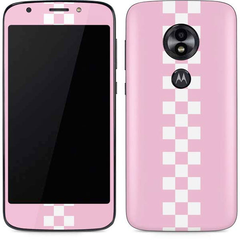 Pink Checkerboard Moto E5 Play Skin