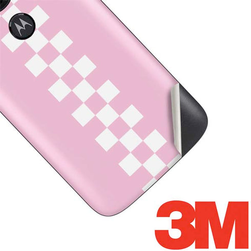 Pink Checkerboard Moto E5 Play Skin