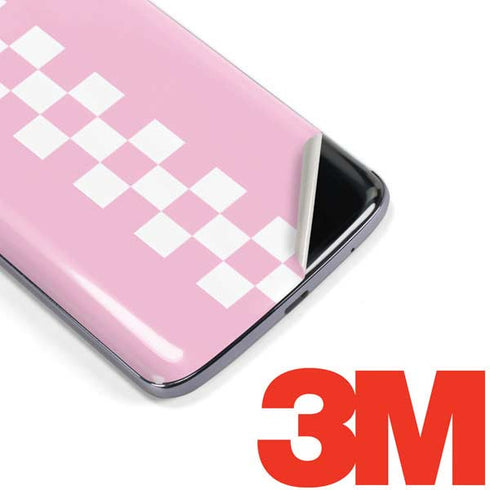 Pink Checkerboard Moto E5 Plus Skin