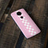 Pink Checkerboard Moto E5 Plus Skin