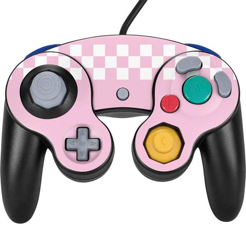 Pink Checkerboard Nintendo GameCube Controller Skin