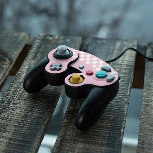 Pink Checkerboard Nintendo GameCube Controller Skin