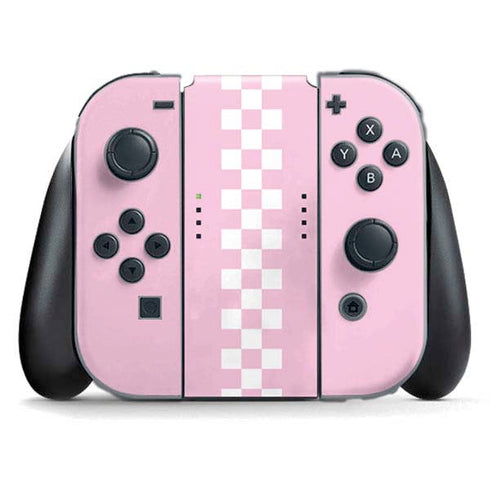 Pink Checkerboard Nintendo Switch (2017-2021) Joy-Con Controller Skin