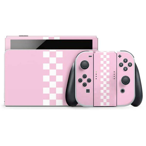 Pink Checkerboard Nintendo Switch OLED (2021) Skin
