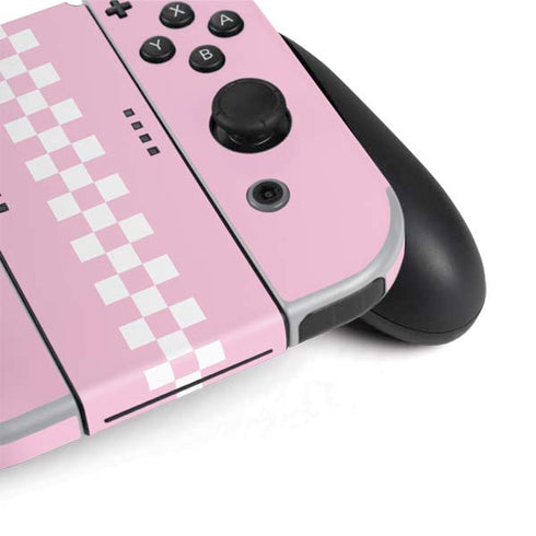 Pink Checkerboard Nintendo Switch OLED (2021) Skin