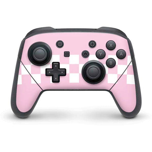 Pink Checkerboard Nintendo Switch Pro Controller Skin