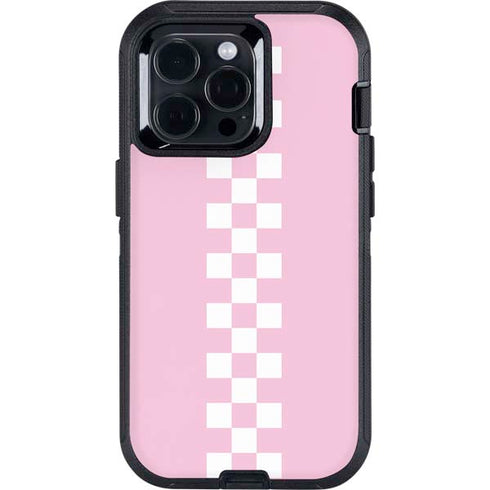 Pink Checkerboard Otterbox Defender iPhone Skin