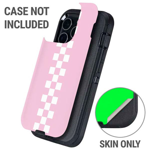 Pink Checkerboard Otterbox Defender iPhone Skin