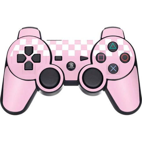 Pink Checkerboard PS3 Dual Shock wireless controller Skin