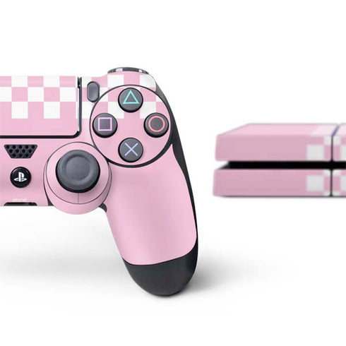 Pink Checkerboard PS4 Console and Controller Bundle Skin