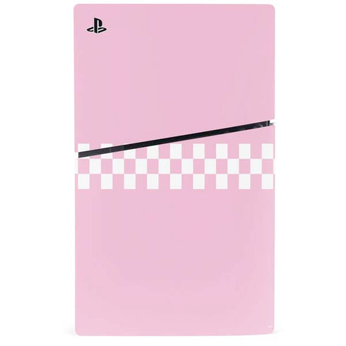 Pink Checkerboard PS5 Slim Disk Bundle Skin
