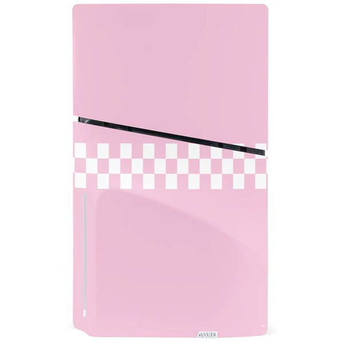 Pink Checkerboard PS5 Slim Disk Console Skin
