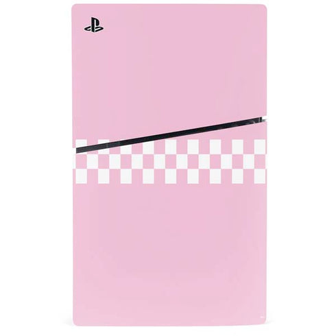 Pink Checkerboard PS5 Slim Digital Edition Console Skin