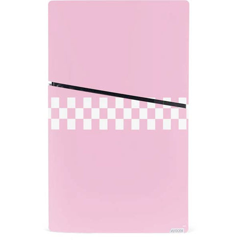 Pink Checkerboard PS5 Slim Digital Edition Console Skin