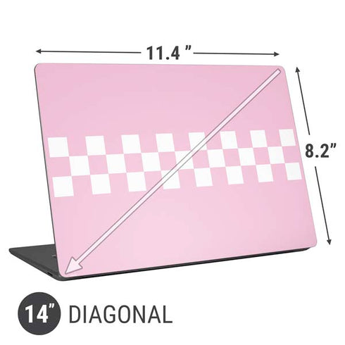 Pink Checkerboard Universal Laptop 14in (11.4 x 8.2in) Skin