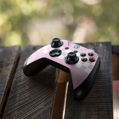 Pink Checkerboard Xbox One S Controller Skin