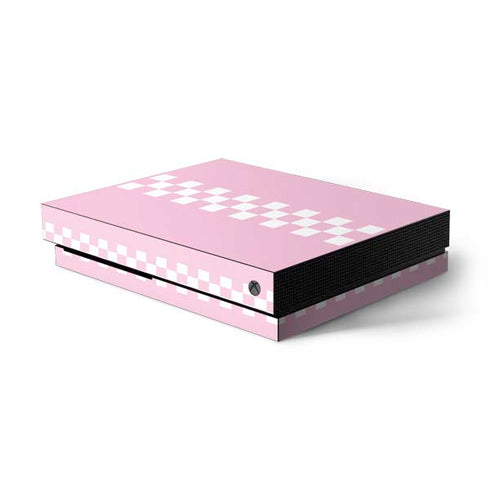 Pink Checkerboard Xbox One X Console Skin