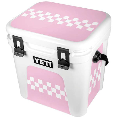 Pink Checkerboard YETI Roadie 24 Hard Cooler Skin