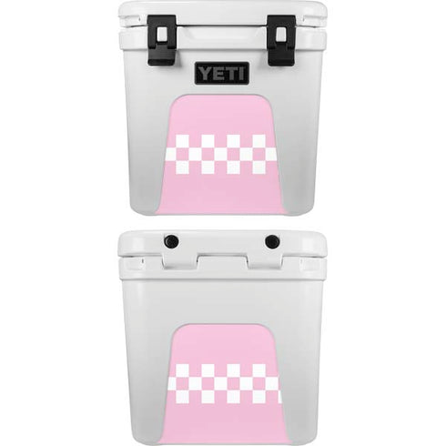 Pink Checkerboard YETI Roadie 24 Hard Cooler Skin