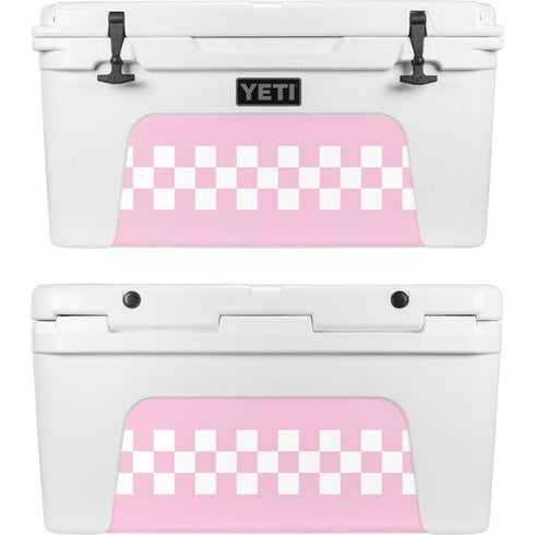 Pink Checkerboard YETI Tundra 65 Hard Cooler Skin