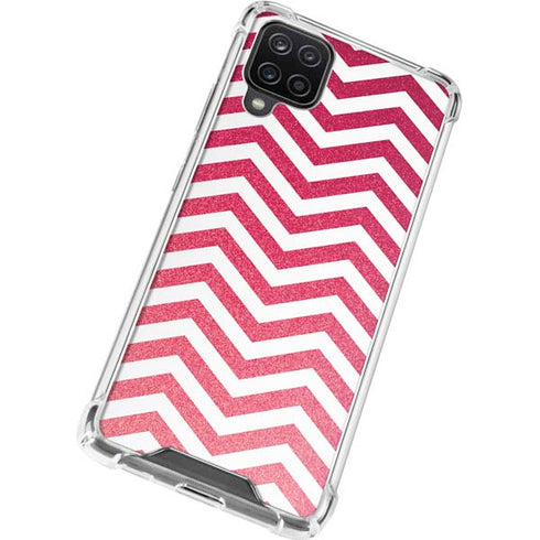 Pink Chevron Galaxy A12 Clear Case