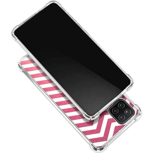 Pink Chevron Galaxy A12 Clear Case