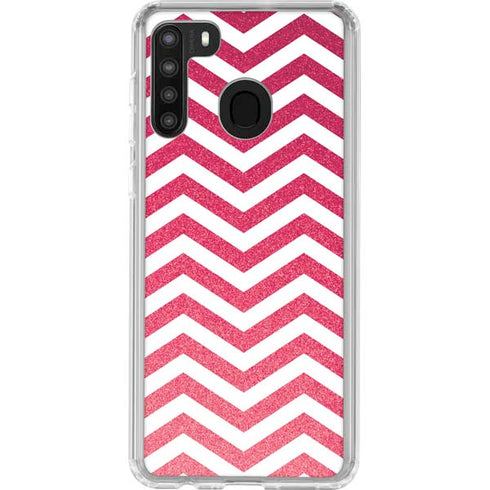 Pink Chevron Galaxy A21 Clear Case