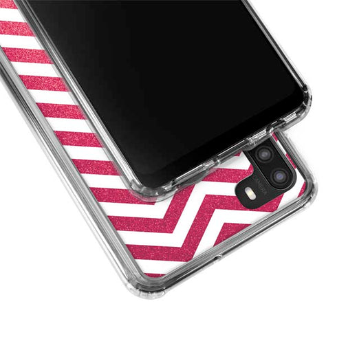 Pink Chevron Galaxy A21 Clear Case