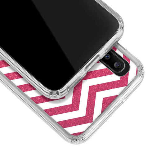 Pink Chevron Galaxy A30 Clear Case