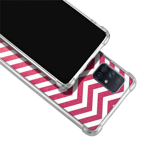 Pink Chevron Galaxy A71 5G Clear Case