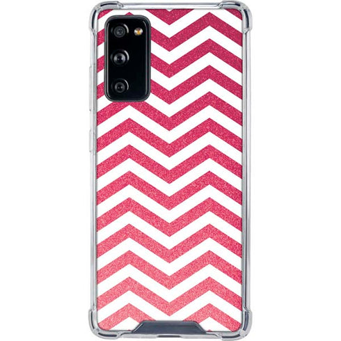 Pink Chevron Galaxy S20 FE Clear Case