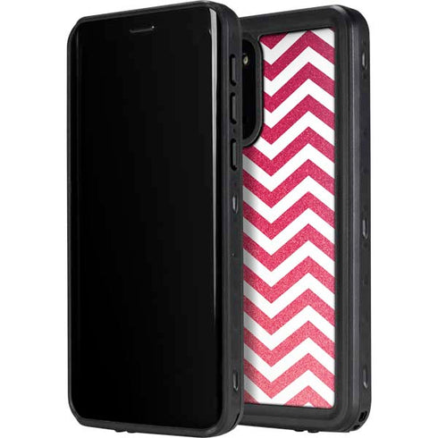 Pink Chevron Galaxy S20 Plus Waterproof Case