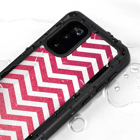 Pink Chevron Galaxy S20 Waterproof Case