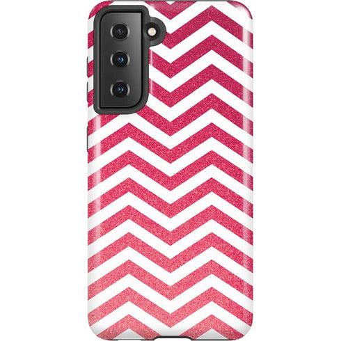 Pink Chevron Galaxy S21 5G Pro Case