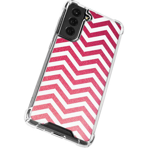 Pink Chevron Galaxy S21 FE Clear Case