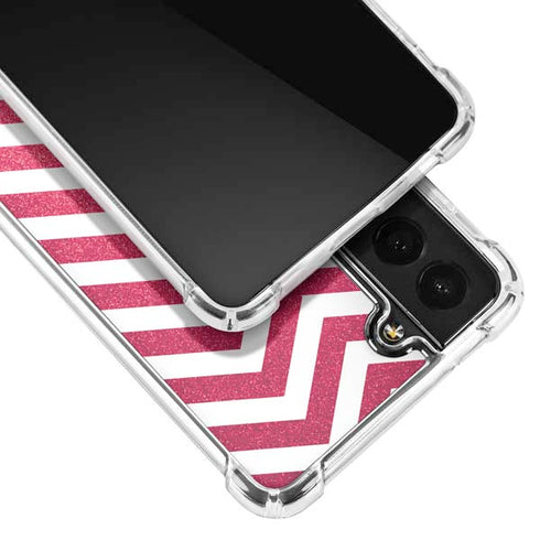 Pink Chevron Galaxy S21 FE Clear Case