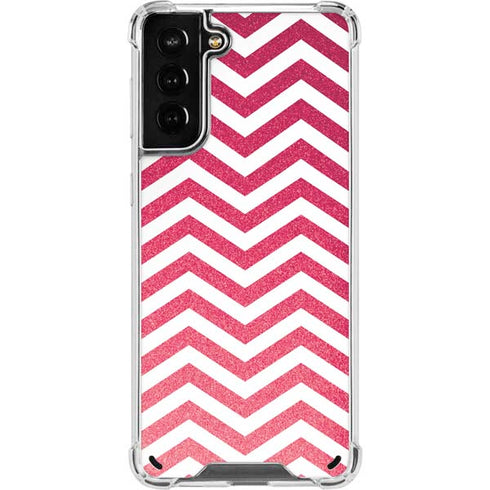 Pink Chevron Galaxy S21 Plus 5G Clear Case