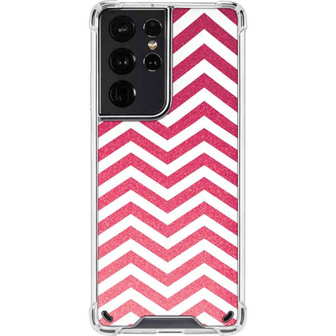 Pink Chevron Galaxy S21 Ultra 5G Clear Case