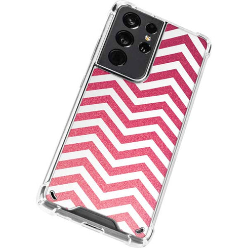 Pink Chevron Galaxy S21 Ultra 5G Clear Case
