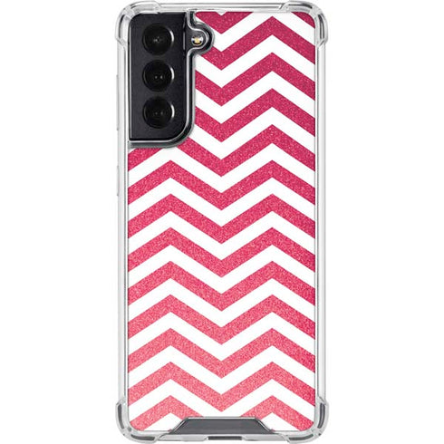 Pink Chevron Galaxy S22 Clear Case
